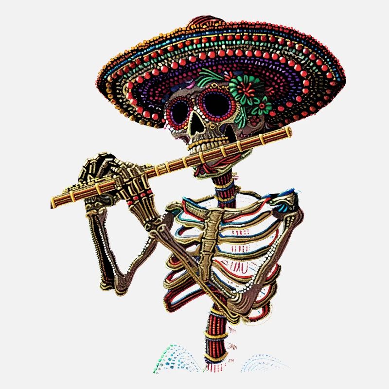 Flute Mexican Skeleton