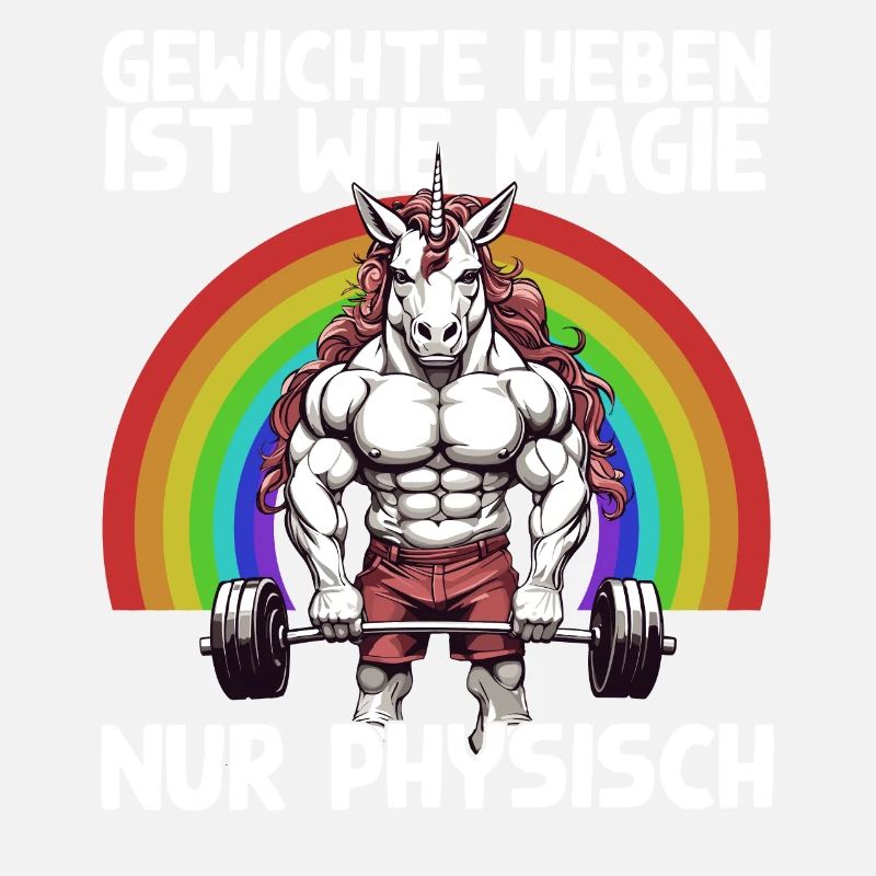 Magisches Einhorn Bodybuilding Spruch Design