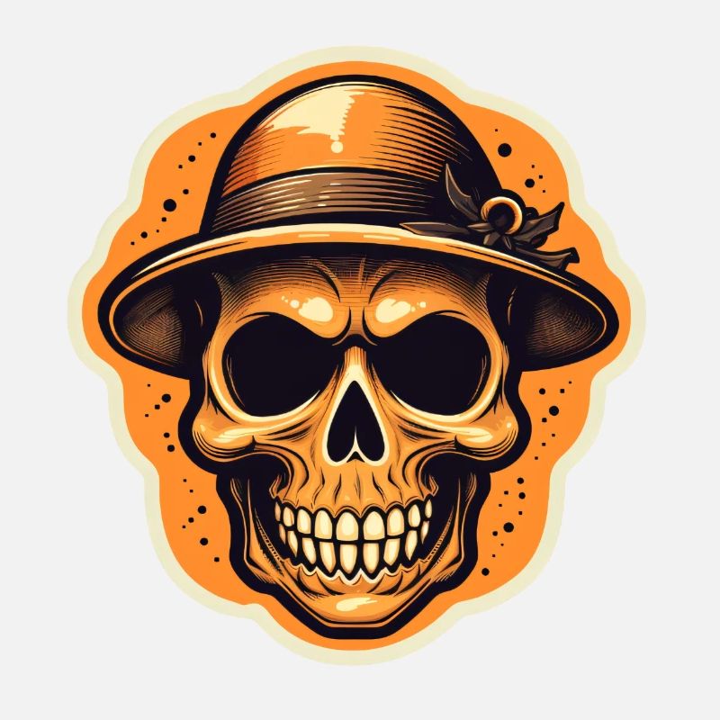 Halloween-Totenschädel mit Hut
