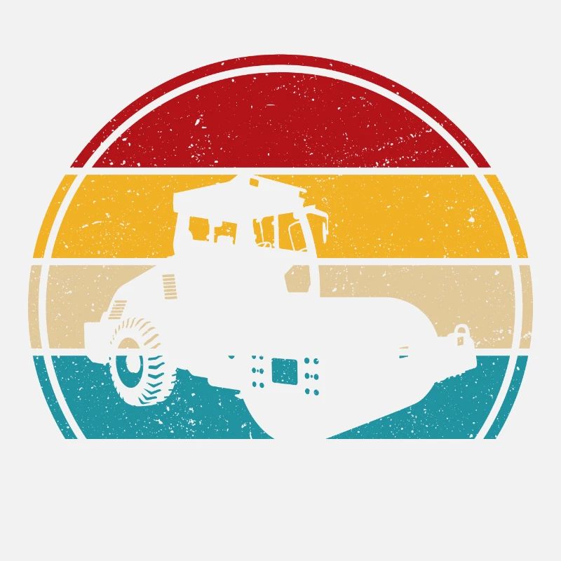 Roller retro t-shirt road roller