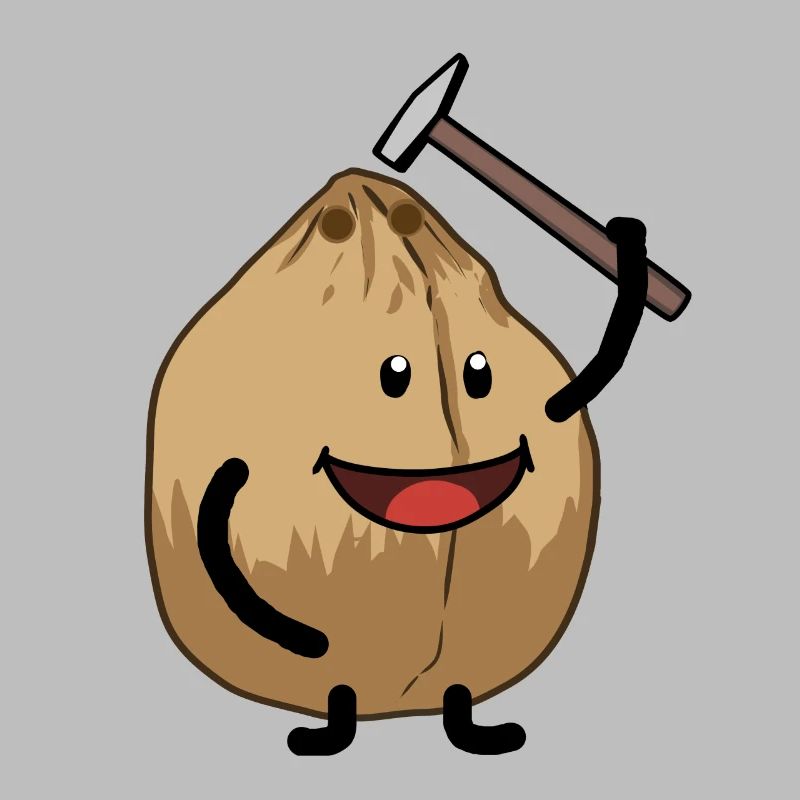 Noix de coco marteau craquant la nourriture de noix