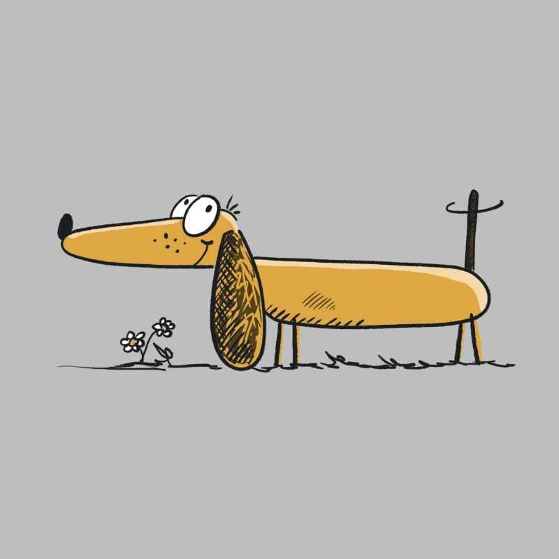 Lustiger Dackel - Dachshund - Teckel - Comic