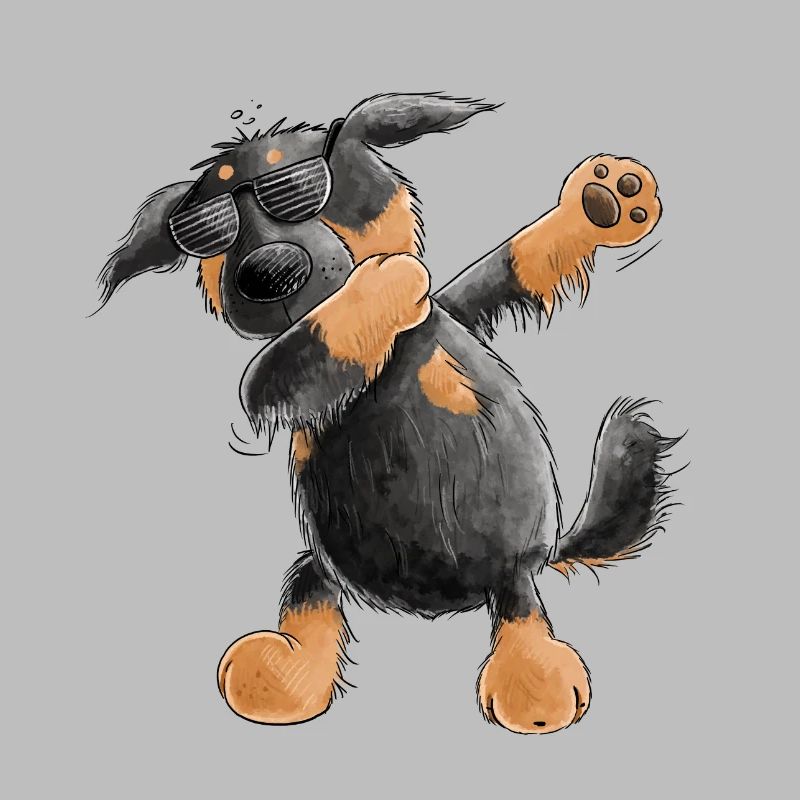 Hovawart Dab Dance Comic I Dabbender Hund