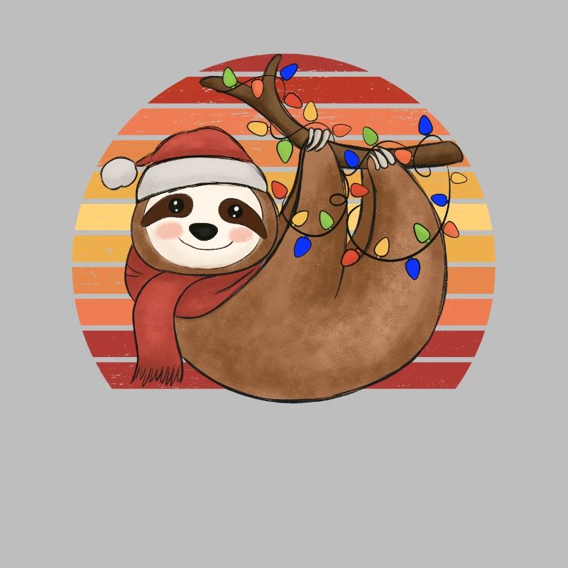 Sloth String Lights Noël Pyjamas Noël