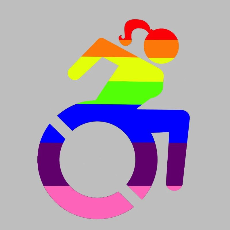 Rollstuhlmädchen LGBTQ-Symbol #