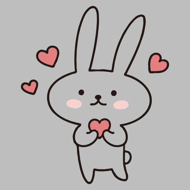 Lapin mignon avec des cœurs : Mignon à tomber amoureux !