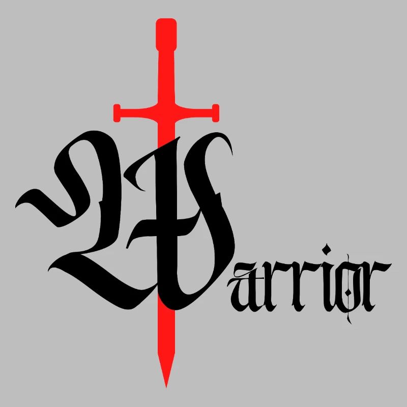 Gothic Krieger Design mit Schwert schwarzer Text