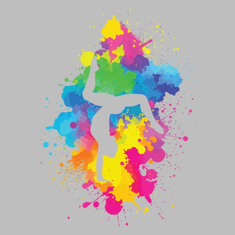 Acrobaties avec explosion de couleurs