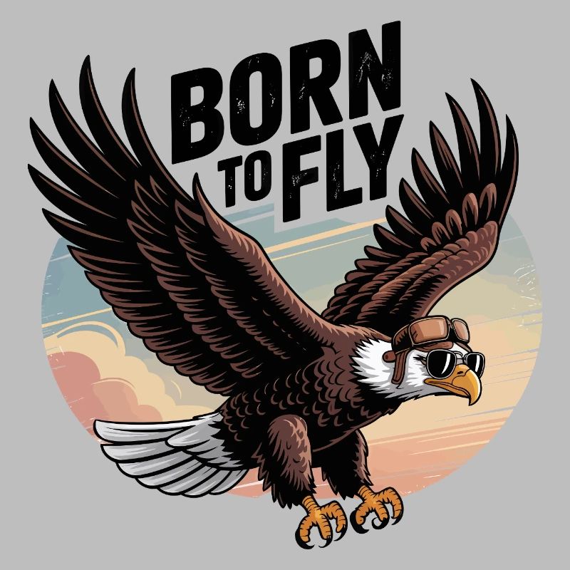 Vigilant Eagle with Sunglasses and Aviator Cap