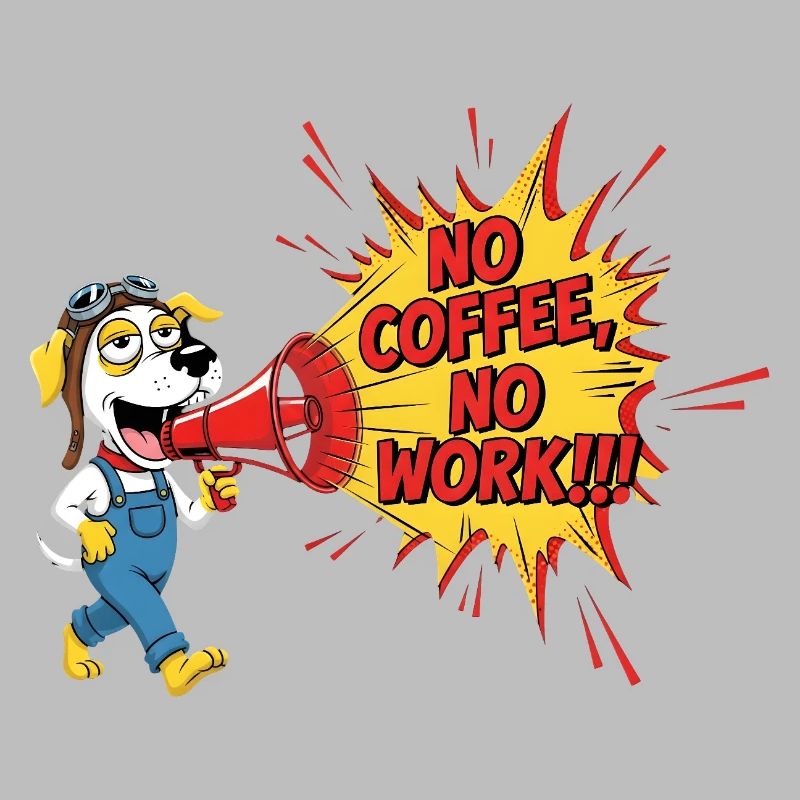 NO COFFEE NO WORK Animals Cofee Rally Humorous