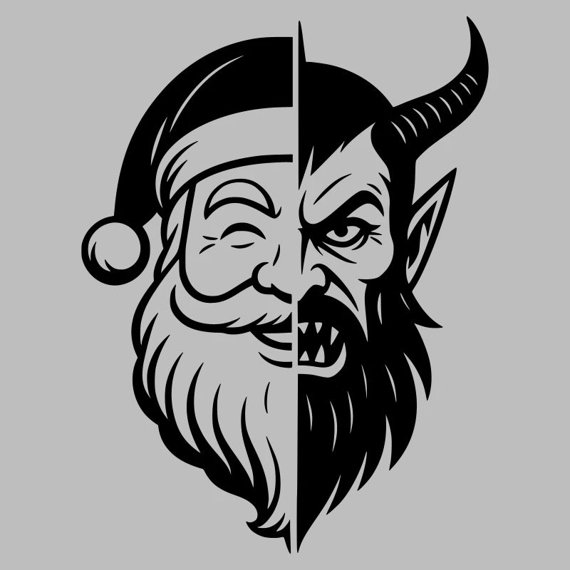 Weihnachtsmann und Weihnachtsmann Peitscher
