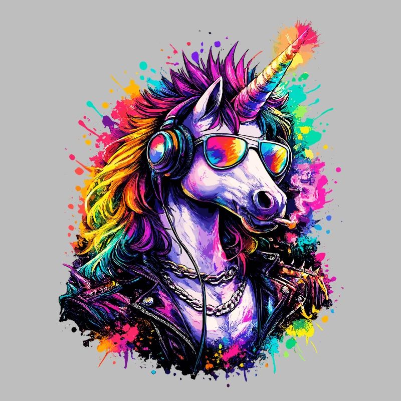 Cooles Einhorn DJ mit Kopfhörern