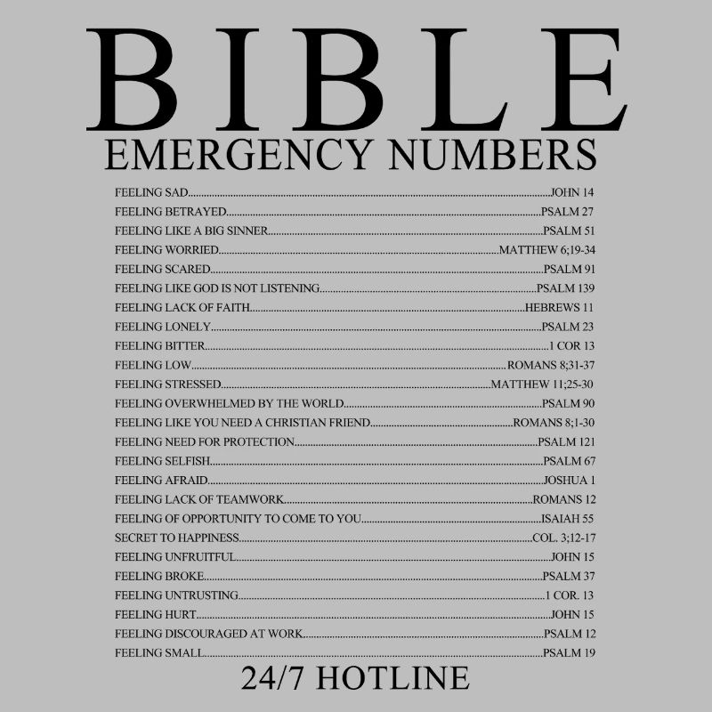 Bibel-Notfallzahlen Christliches Glaubensdesign