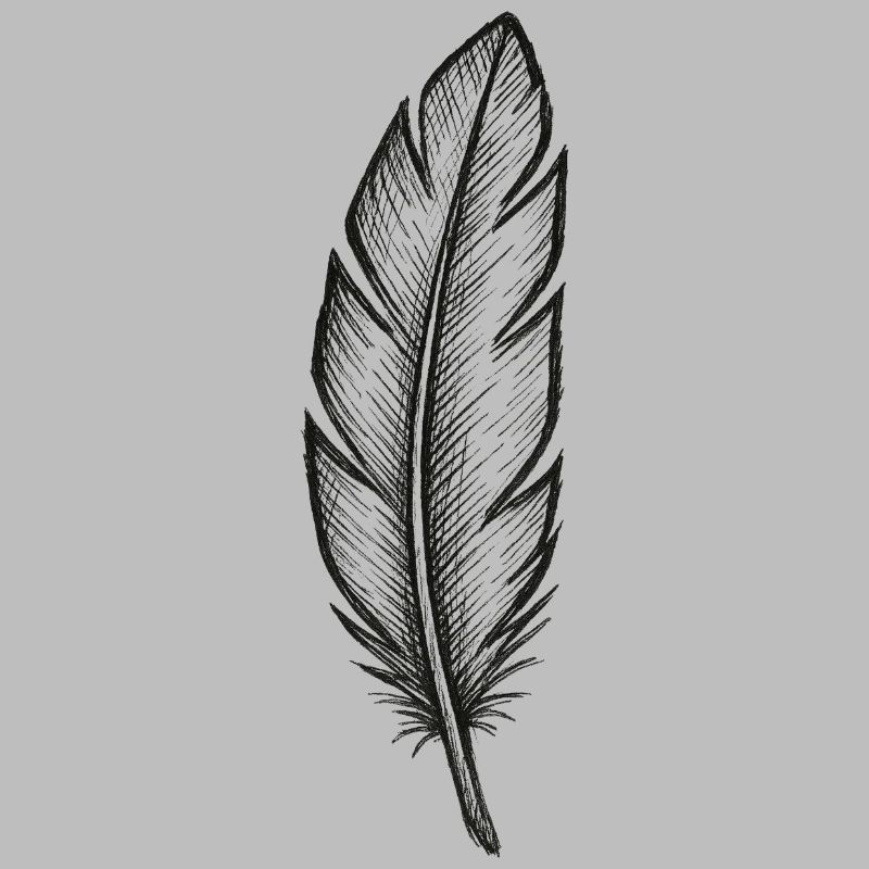 Black glitter feather with texture