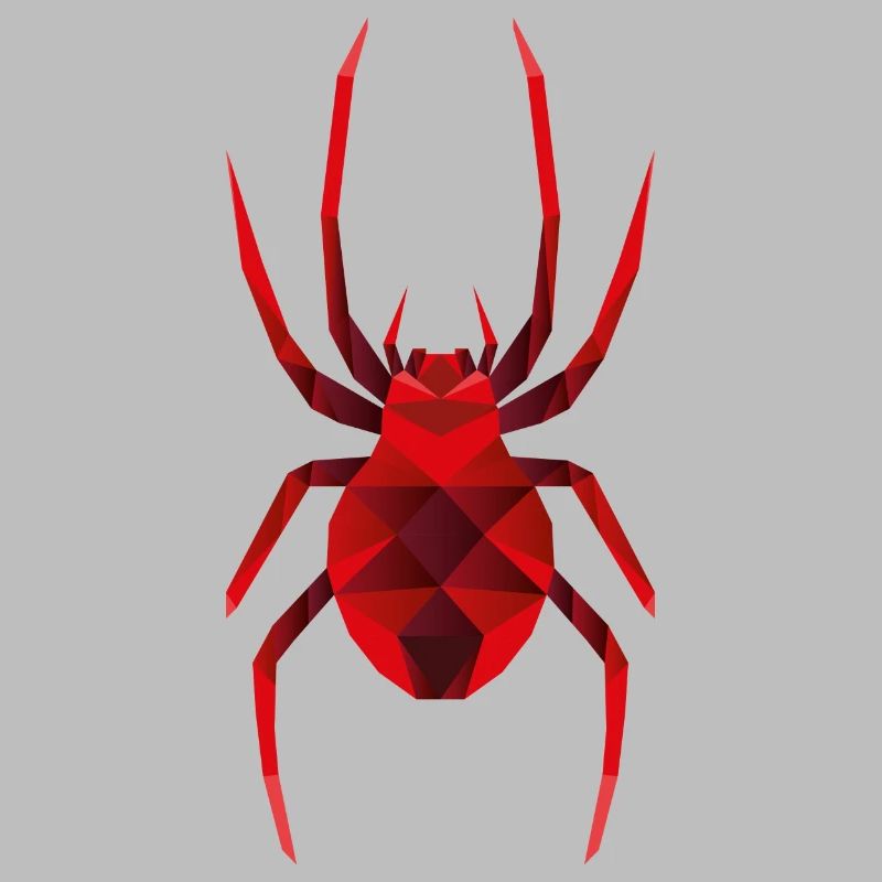 Rote Low Polygon Spinne