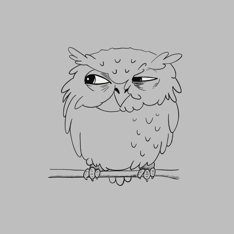 skeptical eagle owl (white eyes)