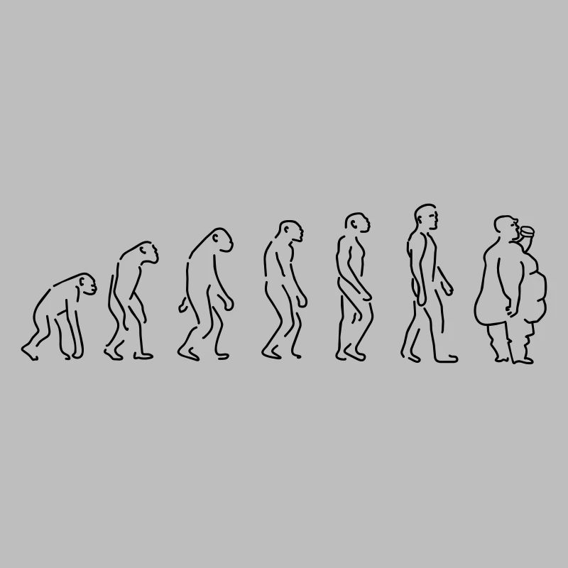 Evolution - fetter Mann Silhouette Geschenk Shirt
