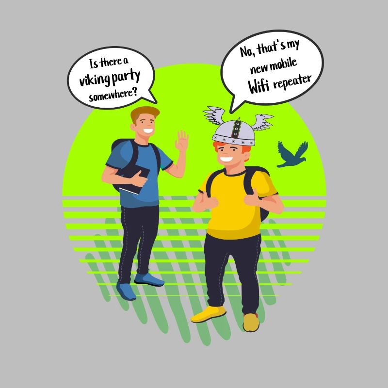 viking party or Wifi repeater Comic WLAN Design