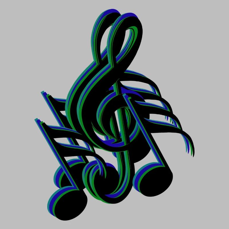 notes de clef bleu vert