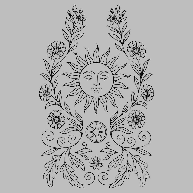 Midsummer Coloring Page - DIY Sun for Litha