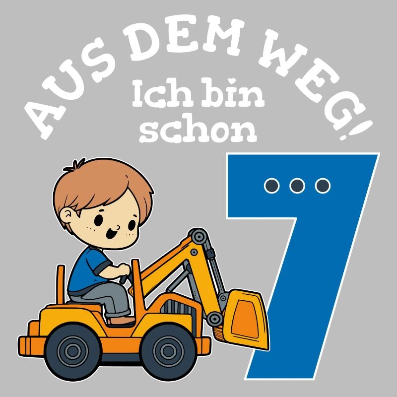 7. Geburtstag Bagger Junge