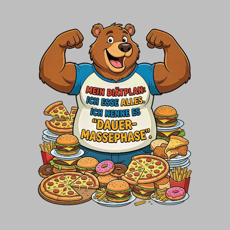 Permanent mass phase: Bear with pizza