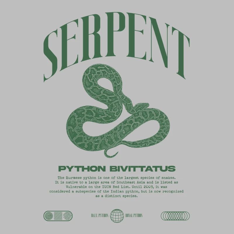 Burmese Python Modern Reptile Keeper Streetwear
