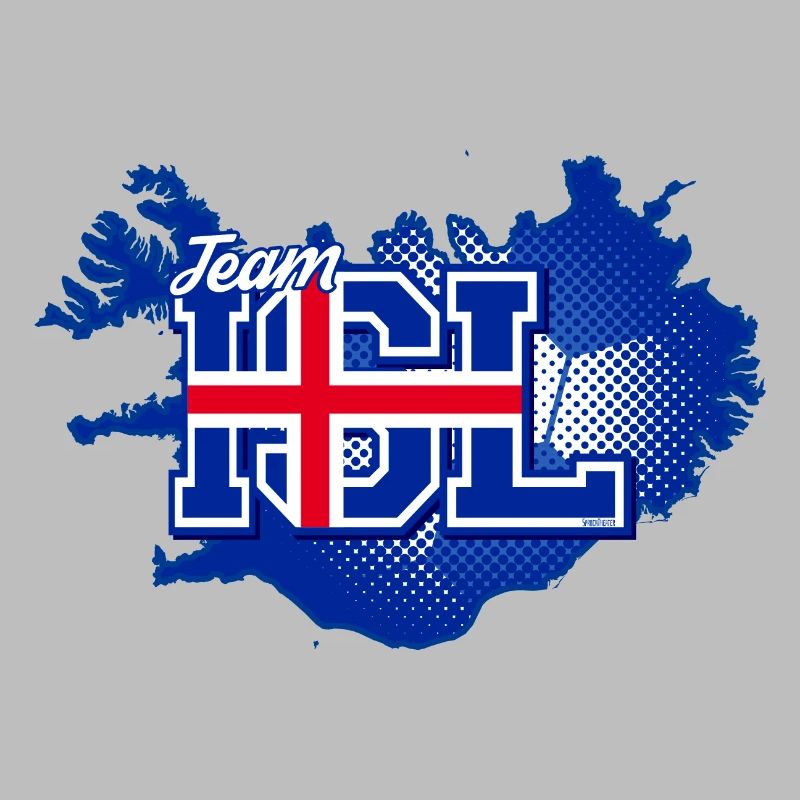 Team ISL Map Iceland with Ball Pattern