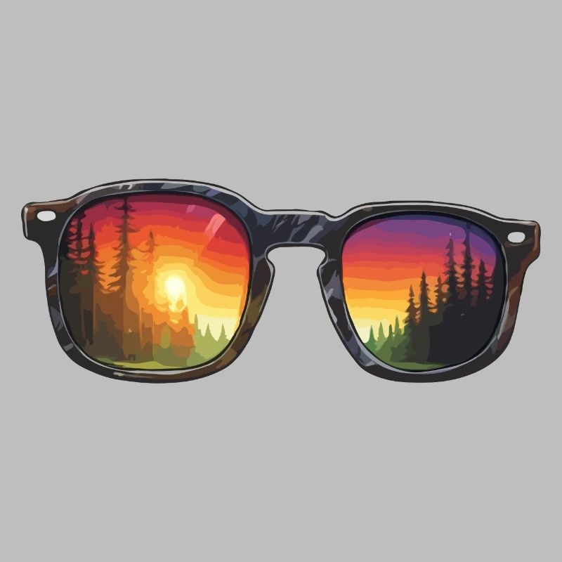 Sunglasses / Reflection / Forest / Reflection