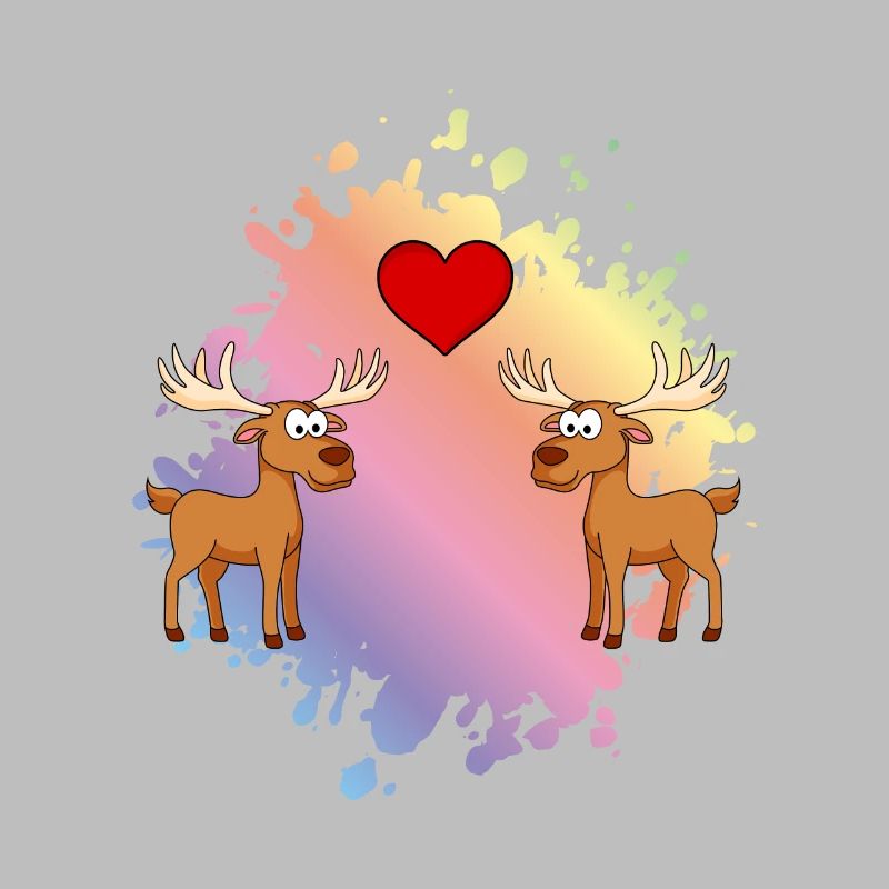 Elch Comic Paar Liebe