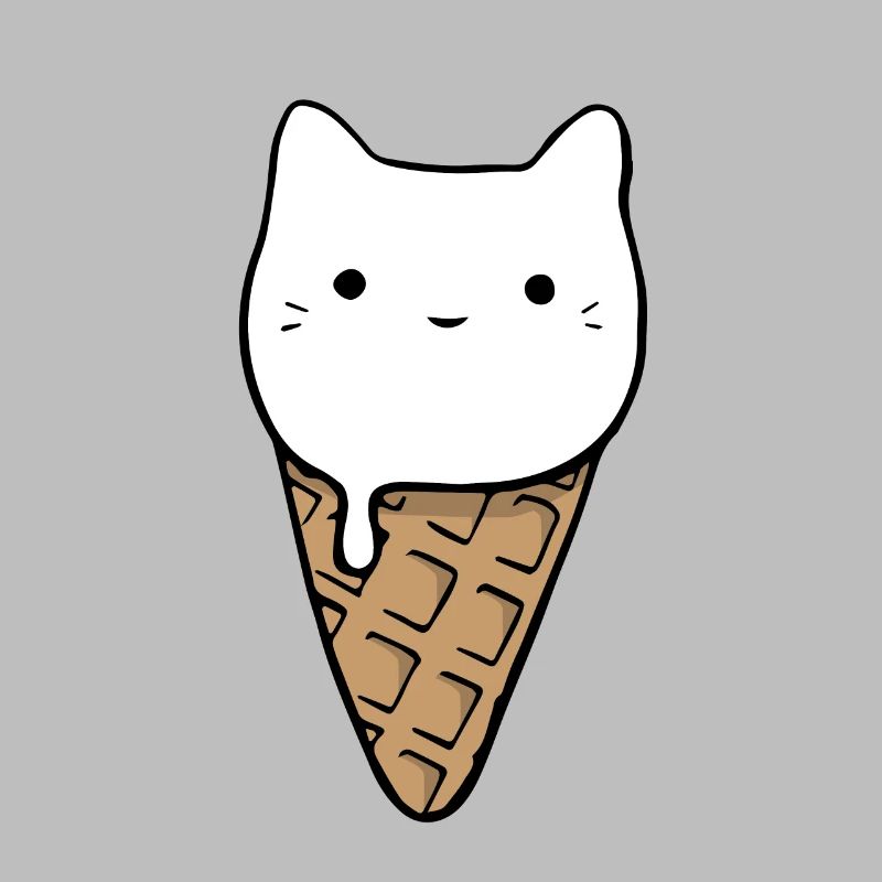 Crème glacée de chat mignon