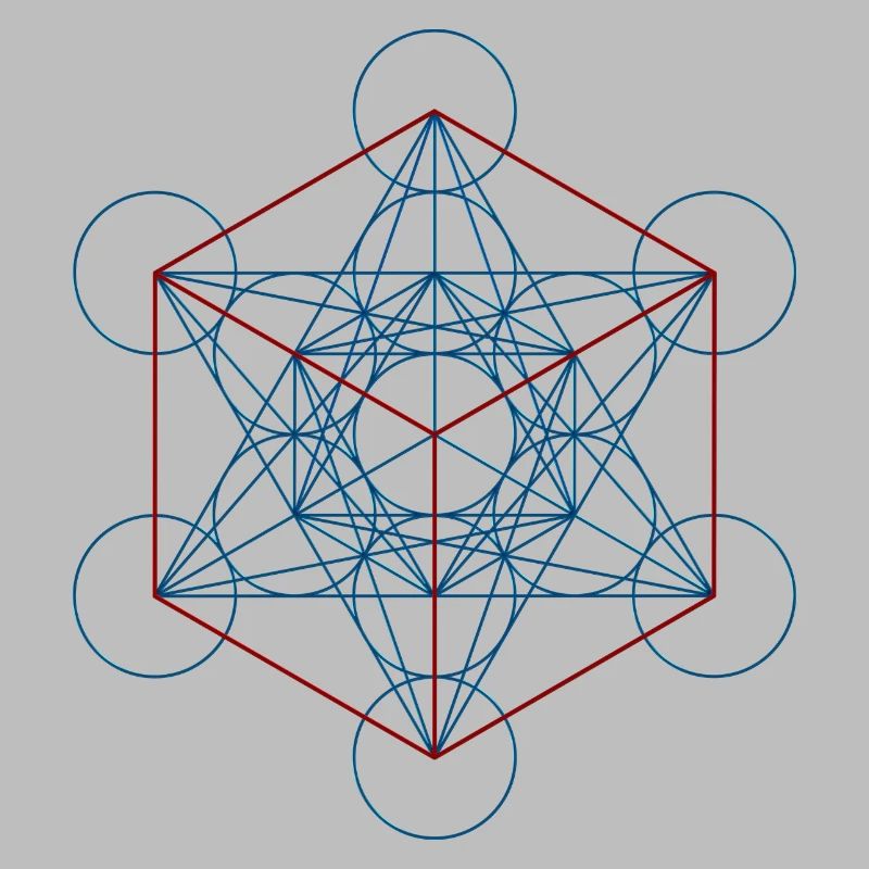 Metatron's Cube - blue red