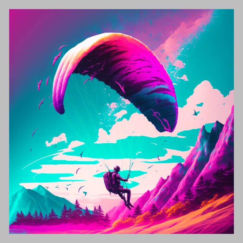 Parapentes dans le style rétrowave