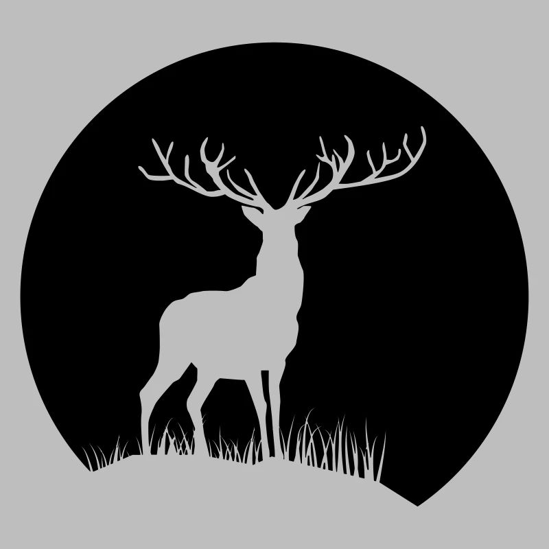 Cerf au clair de lune