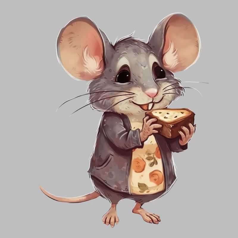 Souris heureuse avec biscuits aux pépites de chocolat