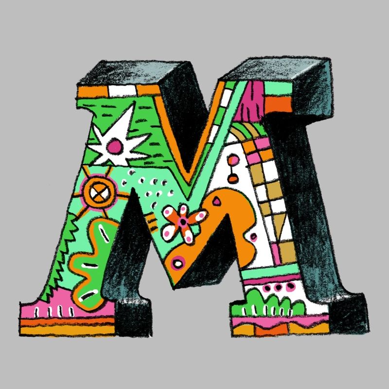 M Farbexplosion Doodle-Kunst
