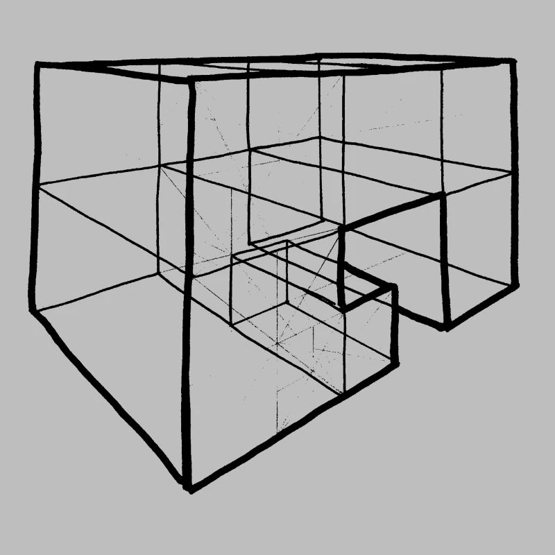 Bloc dans le dessin en perspective