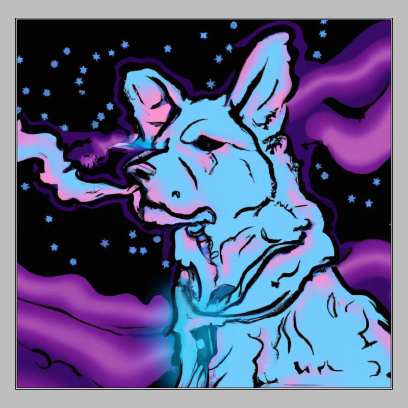 Vapotage de chien dans l’espace.