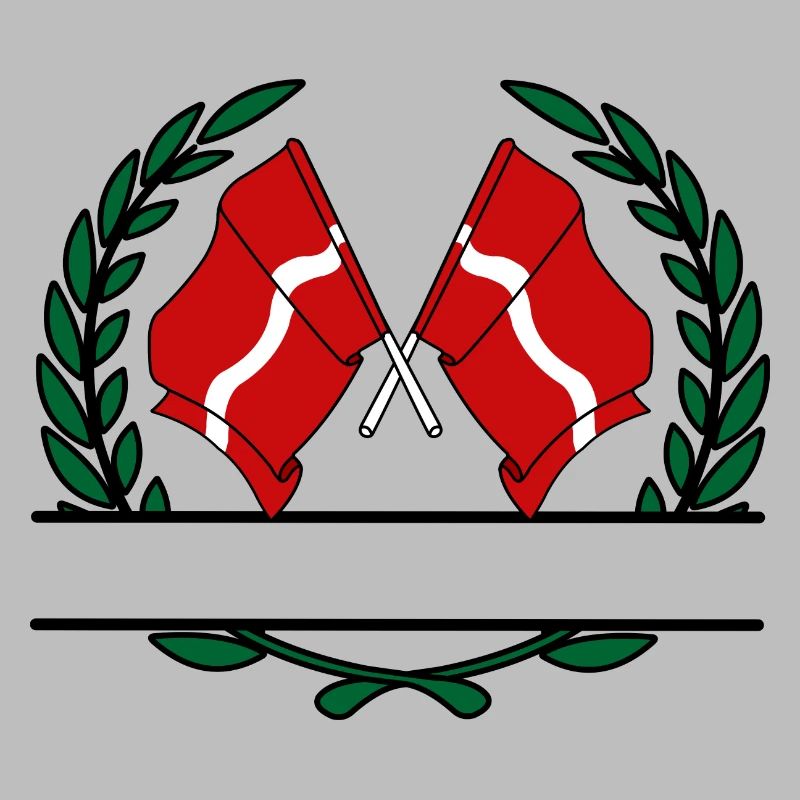 Flags Latvia laurel wreath banner