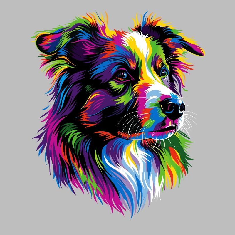 Australian Shepherd Bunte Farben Pop Art Aussie