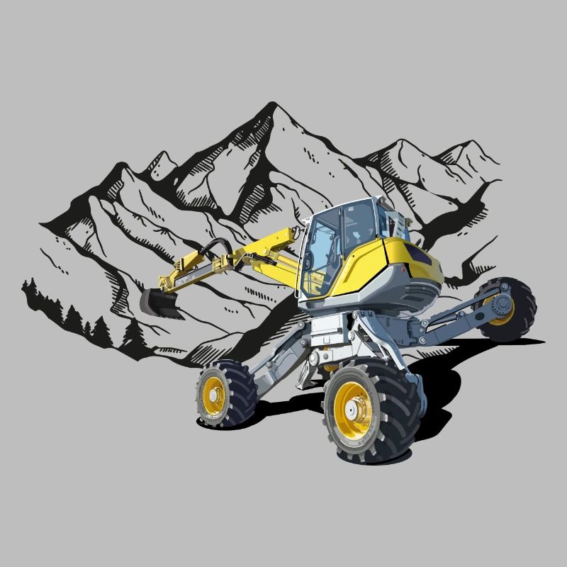 Excavator, walking excavator for difficult terrain