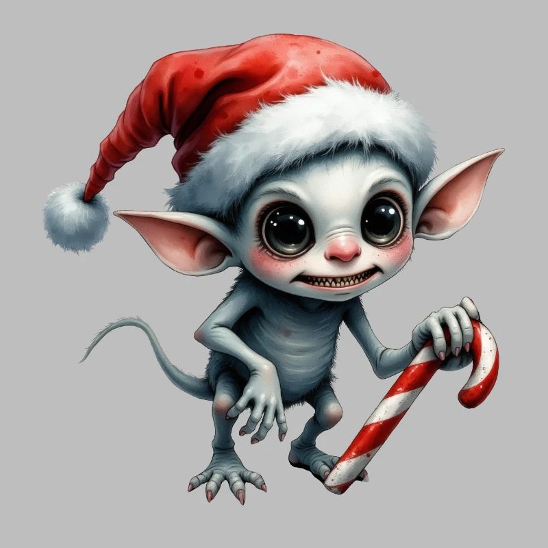 Elfe de Noël avec canne