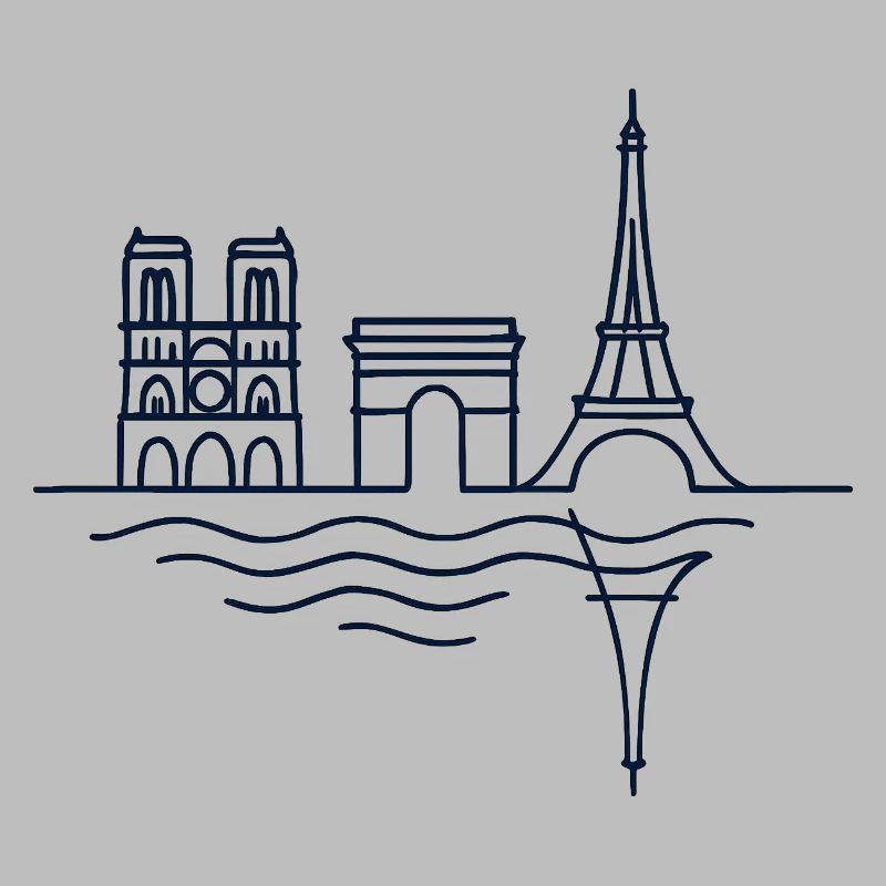Paris Lines: Eiffel Tower and Arc de Triomphe