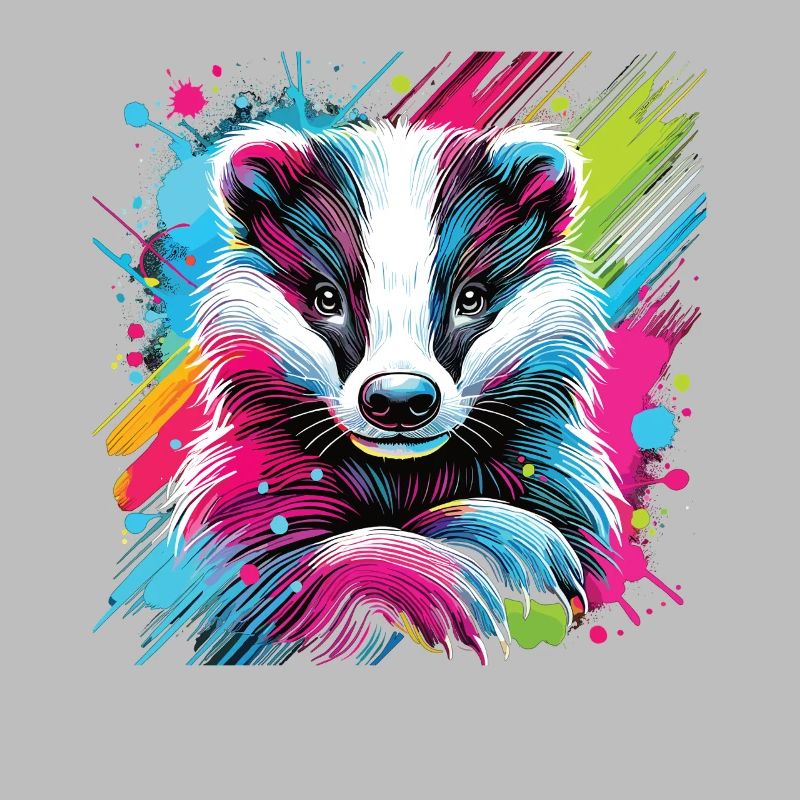 Neon Dachs Splash Kunst