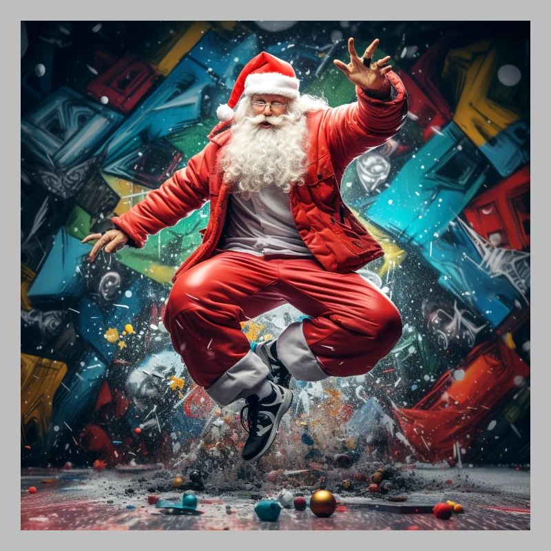 Weihnachtsmann Graffiti Sprung Breakdance