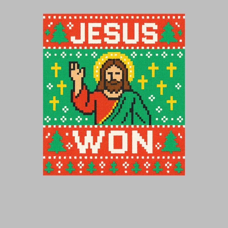 Jesus Won hässlicher Weihnachtspullover-Stil, christlich
