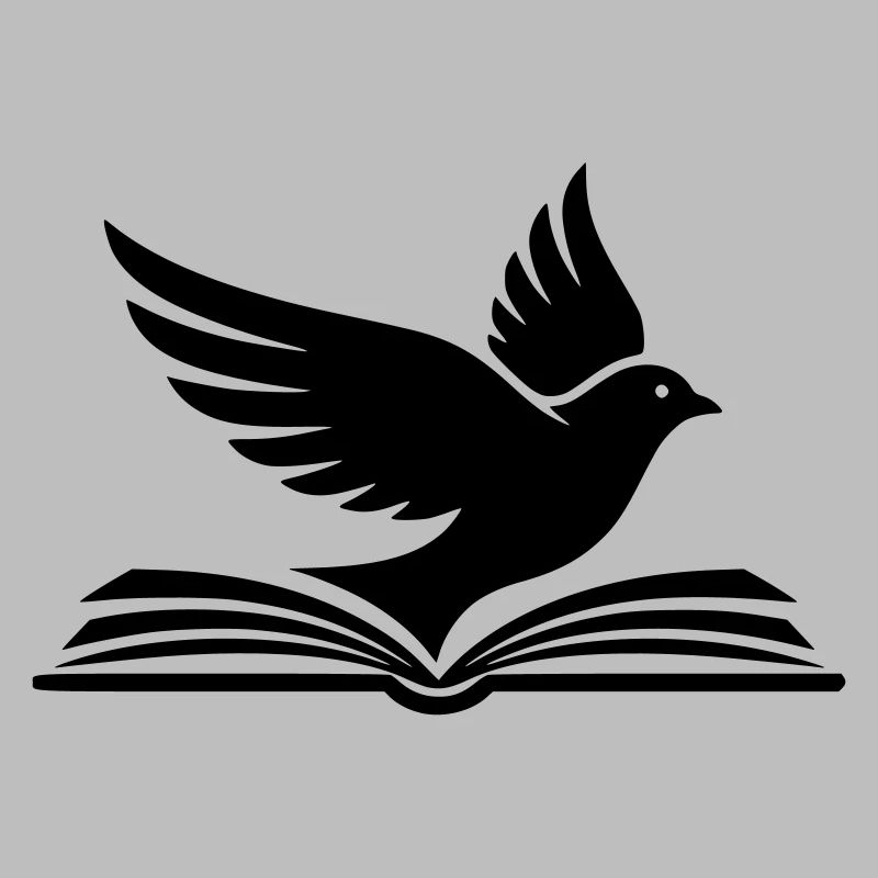  Buch Vogel Silhouette Schwarz