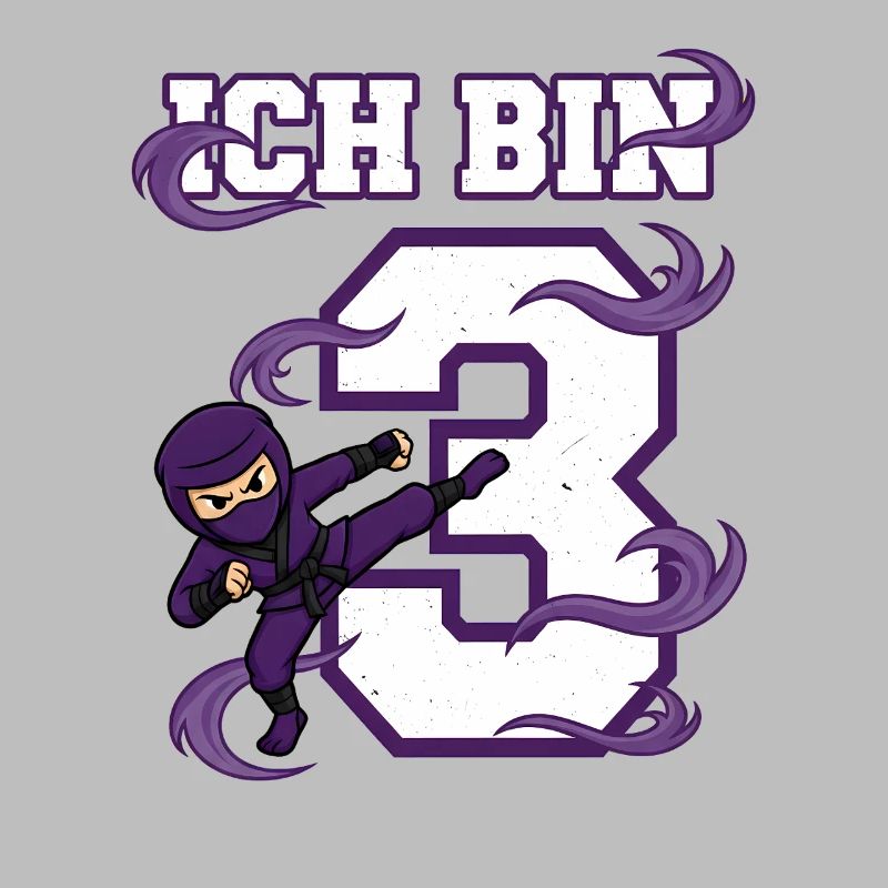 Ich bin 3 Ninja 3. Geburtstag Lila Karate