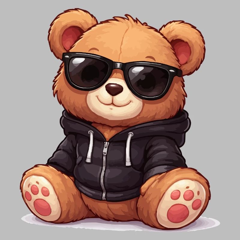 Doudy à capuche sympa avec des lunettes de soleil