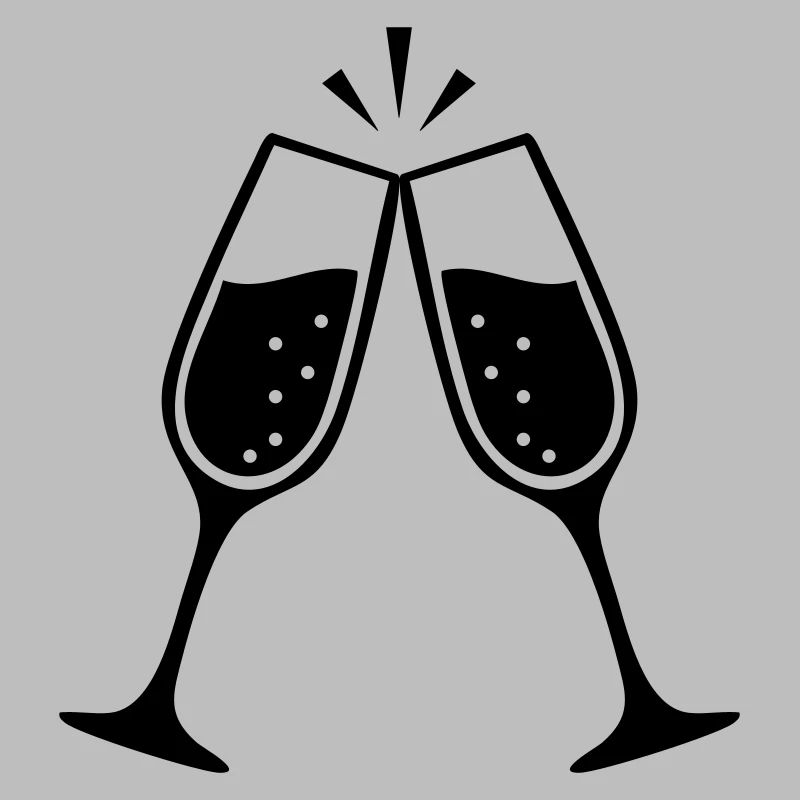 Clinking Glasses – Black & White Wedding